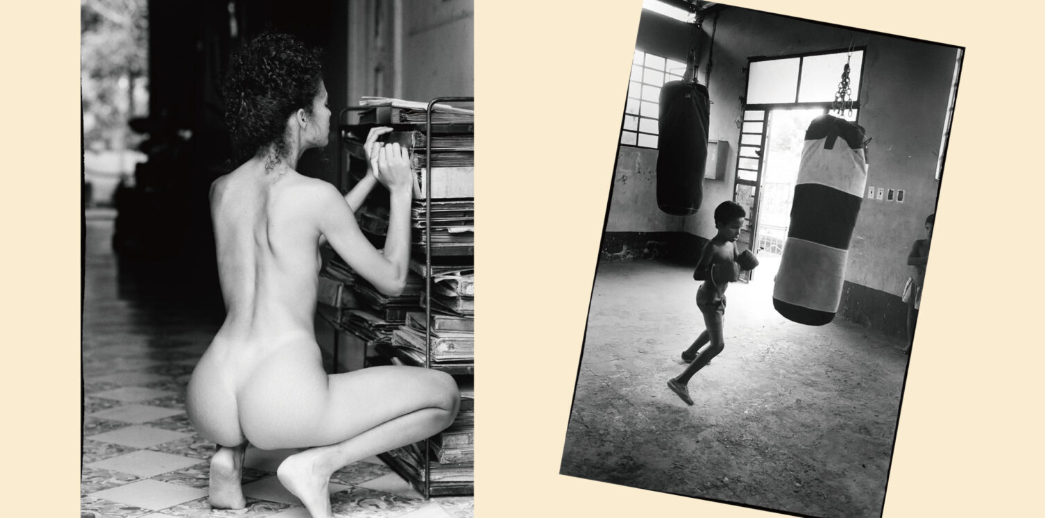 Modelo cubana foto de espalda y foto de chico boxeador